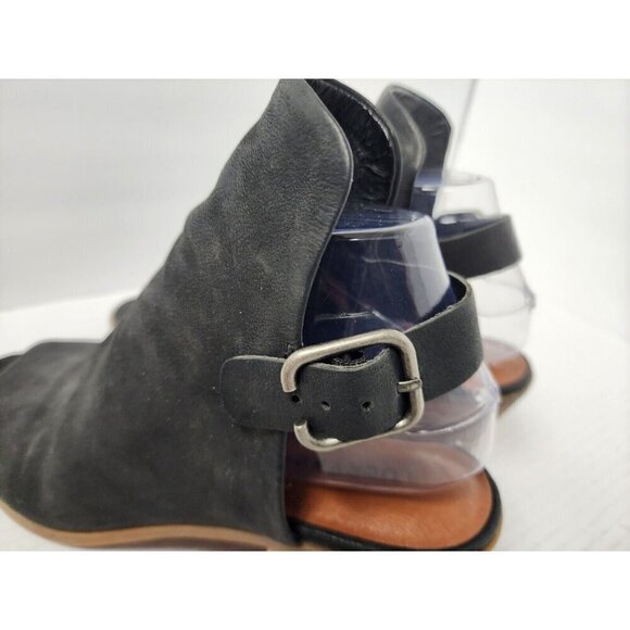 Lucky Brand Women's Keralin Black Leather Suede Wedge Slingback Strap Sandal 7.5 - Picture 5 of 8